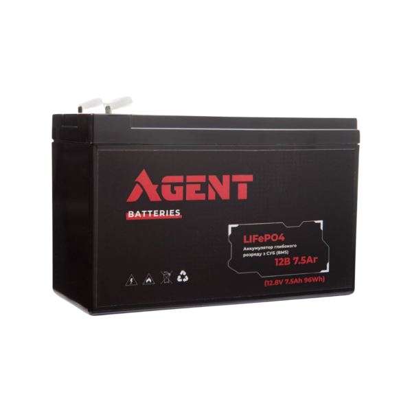 AGENT 12V 7.5Ah LiFePO4 Deep-cycle Battery AGENT 12V 7.5Ah LiFePO4 Deep-cycle Battery