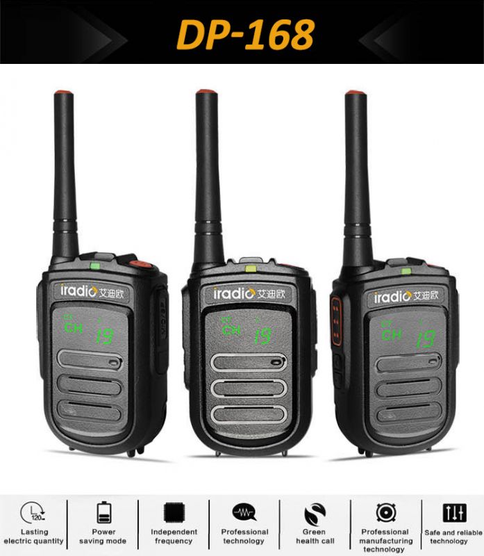 iRadio DP-168 CE/FCC Marked Entry Level Mini Digital Portable Radio DMR Tier 1& Tier 2 Walkie Talkie
