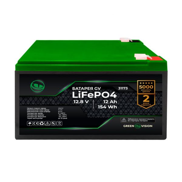 Акумулятор GV LiFePO4 12,8V - 12Ah (154Wh) Акумулятор GV LiFePO4 12,8V - 12Ah (154Wh)