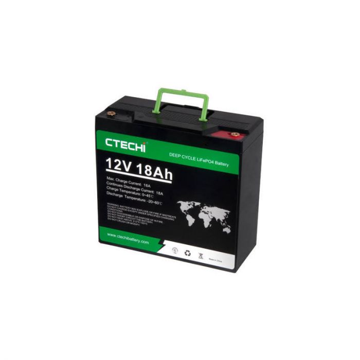 Rechargeable LiFePO4 Battery CTECHi 12V 18Ah
