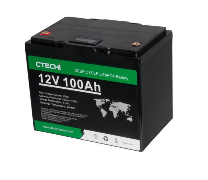 High Capacity LiFePO4 Battery CTECHi 12V 100Ah