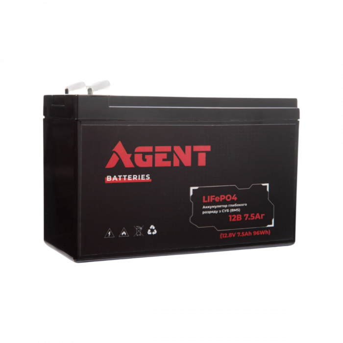 AGENT 12V 7.5Ah LiFePO4 Deep-cycle Battery